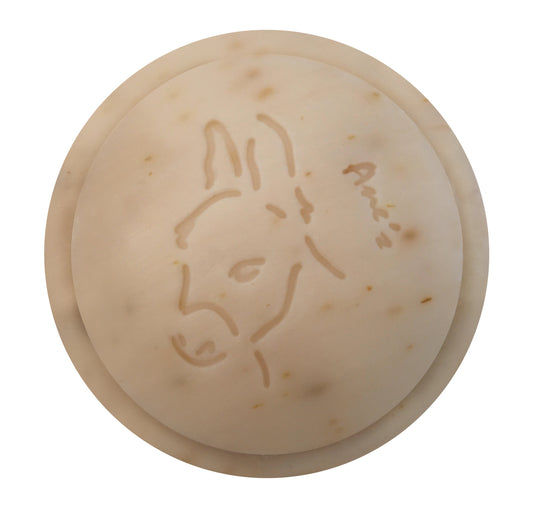 Savon visage et corps fleurs de jasmin enrichi en lait d'ânesse frais et bio. Fabrication artisanale. Format économique: 160g.